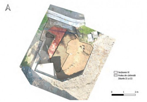 Fig. 1. Ortofotoplanul suprapus peste planul săpăturii.